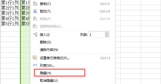 在Excel中隐藏行和列的步骤